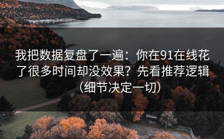 我把数据复盘了一遍：你在91在线花了很多时间却没效果？先看推荐逻辑（细节决定一切）