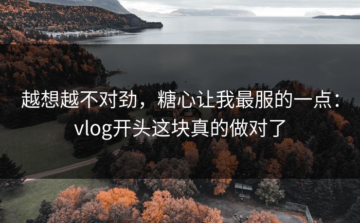 越想越不对劲，糖心让我最服的一点：vlog开头这块真的做对了