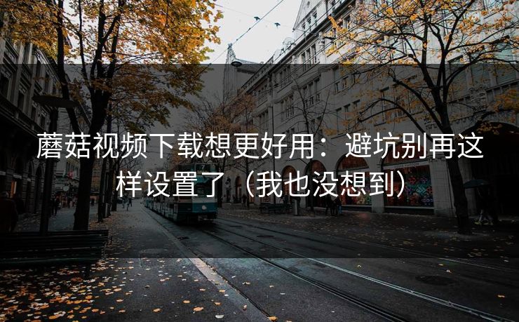 蘑菇视频下载想更好用：避坑别再这样设置了（我也没想到）