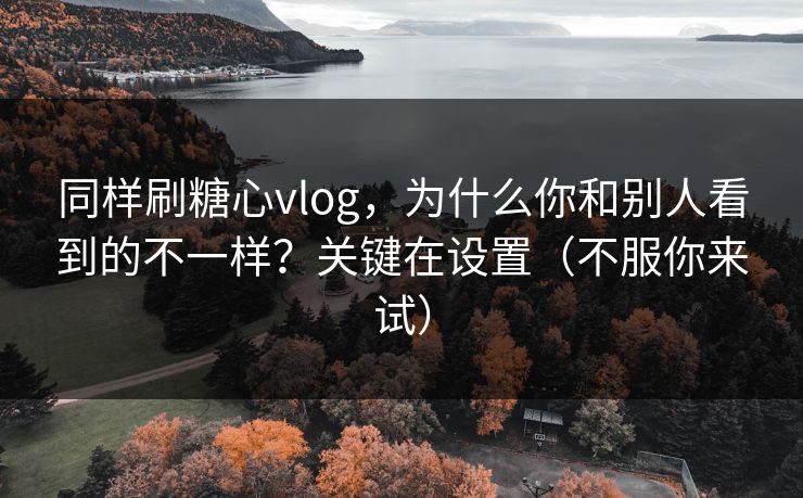 同样刷糖心vlog，为什么你和别人看到的不一样？关键在设置（不服你来试）